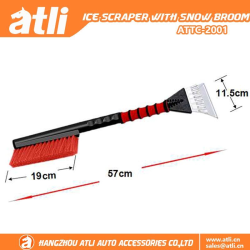 ATLI ATTC-2001 Snow Brush and Ice Scrapers for Car Windshield , PP Snow Brush & Foam Grip Window Snow Scraper Snow Removal Tool with Iron/Aluminum Body for Truck, SUV