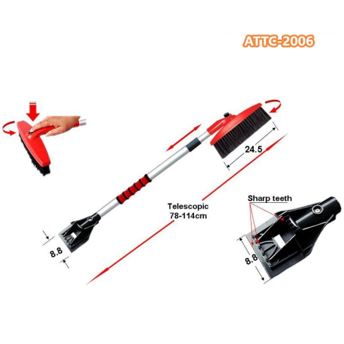 ATLI ATTC-2006 Snow Brush and Ice Scrapers for Car Windshield , 2-in-1 Telescopic ice scraper & snow brush