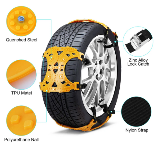 Atlichain EC7051 6 PCS Emergency Anti Slip Snow Tire Chains For Car