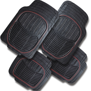 ATCM-2201 Easy Clean Universal 4 Pcs Colorful Black  Custom Rubber Car  Mats