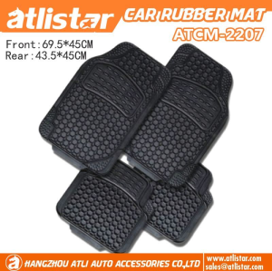 ATCM-2207  Universal Fit Rubber All-Weather Black Set of 4 Rubber Car Mat