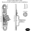 2 Pack Cargo Trailer Door Latch, Silver Trailer Door Hasp Bar Lock, Handle Keeper Padlock Hasp Latch, Enclosed Trailer Door Latch, Trailer Latch Lock for Trucks Race Enclosed car