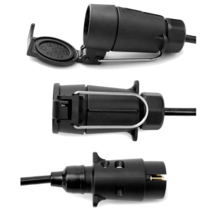 3M 7 Pin Trailer Light Board Extension Lead Coiled Cable with Male to Female Towing Adapter Plug Socket for Car Caravan Truck