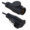3M 13 Pin Trailer Extension Coiled Cable 13 Core Male & Female Connector Plug Wiring Harness Adaptor