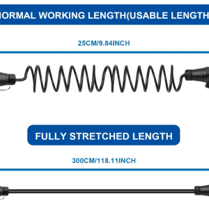 3M 13 Pin Trailer Extension Coiled Cable 13 Core Male & Female Connector Plug Wiring Harness Adaptor