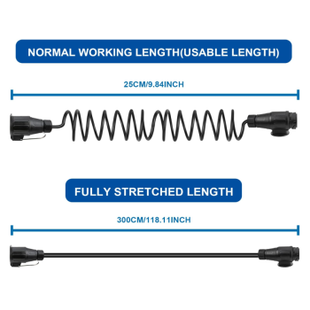 3M 13 Pin Trailer Extension Coiled Cable 13 Core Male & Female Connector Plug Wiring Harness Adaptor