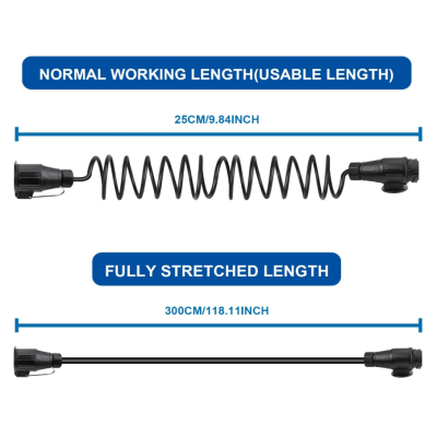 3M 13 Pin Trailer Extension Coiled Cable 13 Core Male & Female Connector Plug Wiring Harness Adaptor