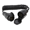 3M 13 Pin Trailer Extension Coiled Cable 13 Core Male & Female Connector Plug Wiring Harness Adaptor