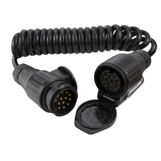 3M 13 Pin Trailer Extension Coiled Cable 13 Core Male & Female Connector Plug Wiring Harness Adaptor