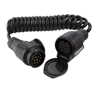 3M 13 Pin Trailer Extension Coiled Cable 13 Core Male & Female Connector Plug Wiring Harness Adaptor