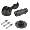 7 Pin Trailer Plug Socket,12V 7 Pole Male and Female Connector with Rubber Gasket for Caravan,Trailer,Truck,RV,Trailer Accessories Adapter