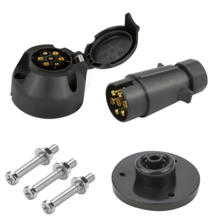 7 Pin Trailer Plug Socket,12V 7 Pole Male and Female Connector with Rubber Gasket for Caravan,Trailer,Truck,RV,Trailer Accessories Adapter