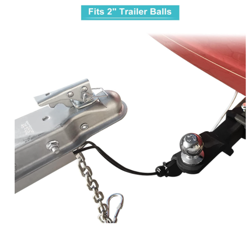 Heavy Duty Trailer Hitch, Trailer Coupling Connecting Hitch Pressed Steel Coupling Braked Drawbar Hitch Ball Universal Pressed Steel Tow Bar Hitch for Lightweight Trailers, Couples to 50mm Tow Balls