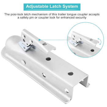 Heavy Duty Trailer Hitch, Trailer Coupling Connecting Hitch Pressed Steel Coupling Braked Drawbar Hitch Ball Universal Pressed Steel Tow Bar Hitch for Lightweight Trailers, Couples to 50mm Tow Balls