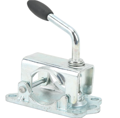 Jack Clamp Trailer Pipe Clamp Trailer Jack Wheel Clamp Jack Wheel Split Clamp Jockey Wheel Split Clamp Prop Stand Support Mount for 48mm/1.89in Pipe Diameter for Trailer RV