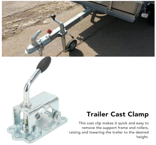 Jack Clamp Trailer Pipe Clamp Trailer Jack Wheel Clamp Jack Wheel Split Clamp Jockey Wheel Split Clamp Prop Stand Support Mount for 48mm/1.89in Pipe Diameter for Trailer RV