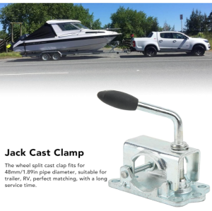 Jack Clamp Trailer Pipe Clamp Trailer Jack Wheel Clamp Jack Wheel Split Clamp Jockey Wheel Split Clamp Prop Stand Support Mount for 48mm/1.89in Pipe Diameter for Trailer RV
