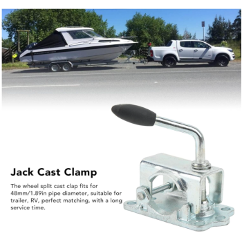Jack Clamp Trailer Pipe Clamp Trailer Jack Wheel Clamp Jack Wheel Split Clamp Jockey Wheel Split Clamp Prop Stand Support Mount for 48mm/1.89in Pipe Diameter for Trailer RV