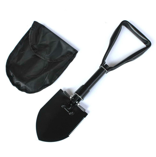 ATLI AT-2012 Folding Survival Shovel  - Heavy Duty Carbon Steel Military Style Entrenching Tool for Off Road, Camping, Gardening, Beach, Digging Dirt, Sand, Mud & Snow