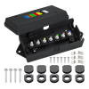 7 Way Trailer Cord and 7 Gang Junction Box Kit with 12V Breakaway Switch and Plug Holder Heavy Duty 8 FT Trailer Wiring Harness Kit for Trailers RVs Campers