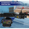 7 Way Trailer Cord and 7 Gang Junction Box Kit with 12V Breakaway Switch and Plug Holder Heavy Duty 8 FT Trailer Wiring Harness Kit for Trailers RVs Campers