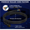 7 Way Trailer Wiring Harness Kit 8 FT Trailer Cord with 7 Pin Trailer Plug and Junction Box Kit Premium Light and Brake Wiring Wires for Trailer RV