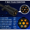 15 FT 7 Way Trailer Cord and 7 Gang Junction Box Kit with 12 V Breakaway Switch and Plug Holder Heavy Duty Trailer Wiring Harness Kit for Trailers RVs Campers