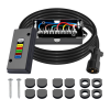 15 FT 7 Way Trailer Cord and 7 Gang Junction Box Kit with 12 V Breakaway Switch and Plug Holder Heavy Duty Trailer Wiring Harness Kit for Trailers RVs Campers