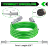 2 Pack 7 Way Trailer Cord 12 FT ABS Electrical Power Cord Heavy Duty Green Straight Power Wire Cable for Semi Trucks Trailers Tractors