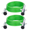 2 Pack 7 Way Trailer Cord 12 FT ABS Electrical Power Cord Heavy Duty Green Straight Power Wire Cable for Semi Trucks Trailers Tractors