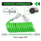 7 Way Coiled Trailer Cord 12 FT Green ABS Electrical Power Coil Heavy Duty Cable Power Wire for Semi Trucks Trailer Tractors