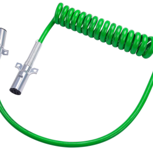 7 Way Coiled Trailer Cord 15FT Long Tail ABS Electrical Power Wire Air Brake Coiled Electric Cable for Semi Trucks Trailers Tractors