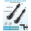 6 Inch Adjustable Trailer Hitch Fit 2 Inch Receiver, Dual Solid Ball 2" and 2-5/16"(12,500 LBS GTW), Drop & Rise Heavy Duty Aluminum Tow Hitch with 2" Hitch Tightener & 2 Locking Hitch Pin