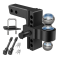 6 Inch Adjustable Trailer Hitch Fit 2 Inch Receiver, Dual Solid Ball 2