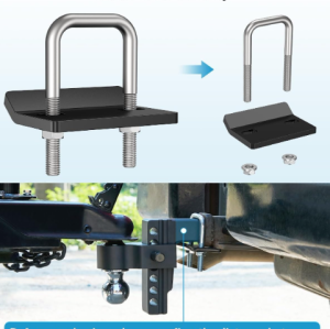 6 Inch Adjustable Trailer Hitch Fit 2 Inch Receiver, Dual Solid Ball 2