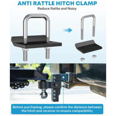 6 Inch Adjustable Trailer Hitch Fit 2 Inch Receiver, Dual Solid Ball 2