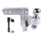 Aluminum Adjustable Trailer Hitch Fits 2-inch Receiver, 6-inch Drop, Solid Tube Hitch -12,500 LBS for Heavy Duty Truck with Double Stainless-Steel Locks, Silver