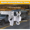 Aluminum Adjustable Trailer Hitch Fits 2-inch Receiver, 6-inch Drop, Solid Tube Hitch -12,500 LBS for Heavy Duty Truck with Double Stainless-Steel Locks, Silver