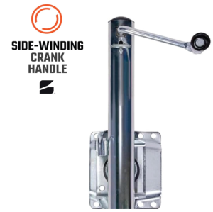 Bolt On Boat Trailer Jack with Wheel | Heavy-Duty | Side Mount Swivel Tongue | Side-Wind Crank | 10