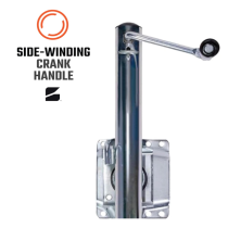 Bolt On Boat Trailer Jack with Wheel | Heavy-Duty | Side Mount Swivel Tongue | Side-Wind Crank | 10