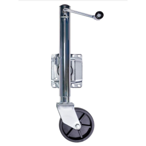Bolt On Boat Trailer Jack with Wheel | Heavy-Duty | Side Mount Swivel Tongue | Side-Wind Crank | 10" Travel | 6-Inch Wheel | Stainless Steel | 1000lb Capacity
