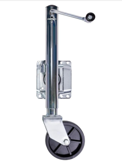 Bolt On Boat Trailer Jack with Wheel | Heavy-Duty | Side Mount Swivel Tongue | Side-Wind Crank | 10