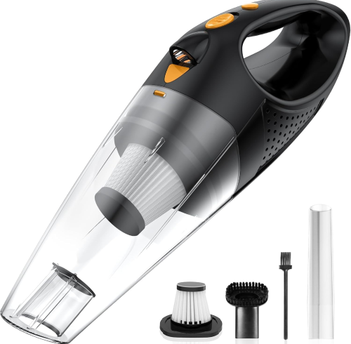 ATLI ATVC-1011 Cordless Hand Vacuum Cleaner Strong Suction - Rechargeable Portable Mini Vacuum for Car Home Pet Hair, Wet/Dry Cleaning with HEPA Filter, LED Light