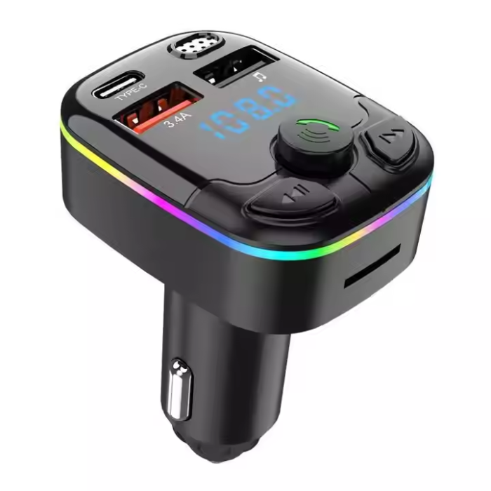 ATLI ATCBS-1014 Bluetooth Car MP3 Player with Hands-Free Calling - FM Transmitter & 3A Fast USB Charger for Cars, Trucks, SUVs
