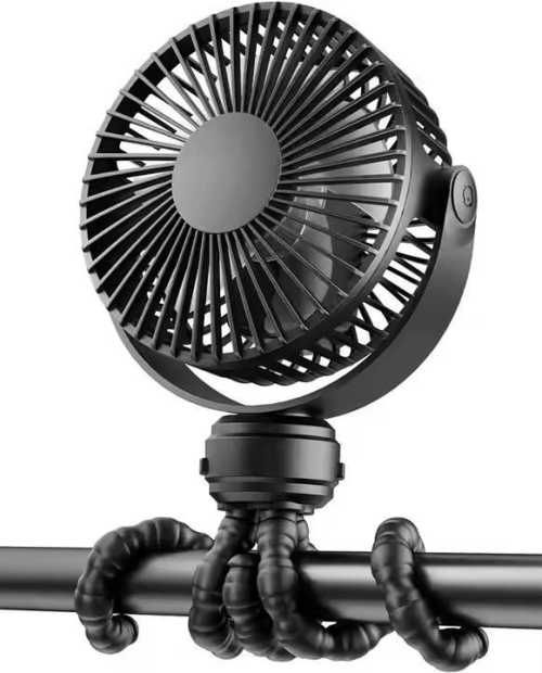 ATLI ATCEF-1015 5V 4W USB Baby Stroller Fan - Quiet Mini Clip-on Fan with Flexible Neck for Pram, Crib & Car Seat