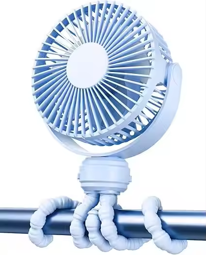 ATLI ATCEF-1015 5V 4W USB Baby Stroller Fan - Quiet Mini Clip-on Fan with Flexible Neck for Pram, Crib & Car Seat