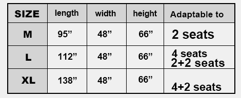 Universal 2-4 Passenger Golf Cart Cover Waterproof Sunproof and Durable for Most Golf Car