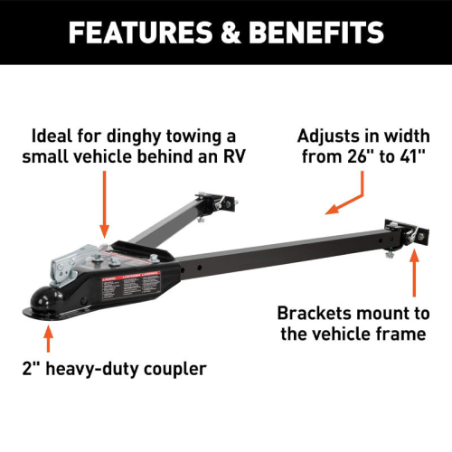 5000 lbs Capacity 2 Inch Universal Trailer Coupler - Flat/Dinghy Towing for RV & Car Accessories