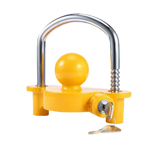 Anti-Theft Lock Aluminum Alloy U Shape Tow Hook Cover - Car Yacht RV Trailer Ball Protector Lock with Key