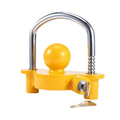 Anti-Theft Lock Aluminum Alloy U Shape Tow Hook Cover - Car Yacht RV Trailer Ball Protector Lock with Key